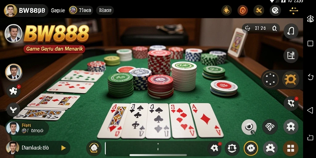 Screenshot gameplay BW888 yang menampilkan suasana permainan Gaple.