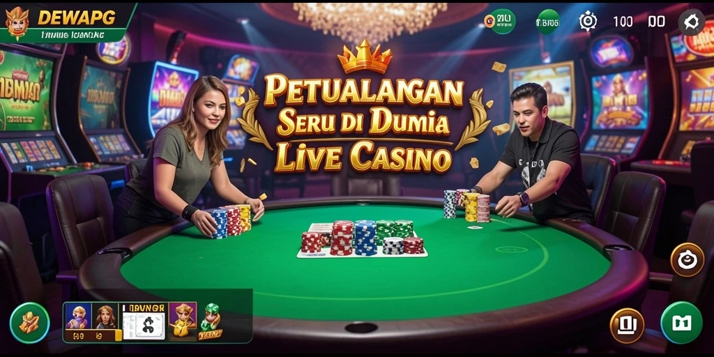 Screenshot gameplay DEWAPG yang menampilkan dealer profesional dalam aksi.