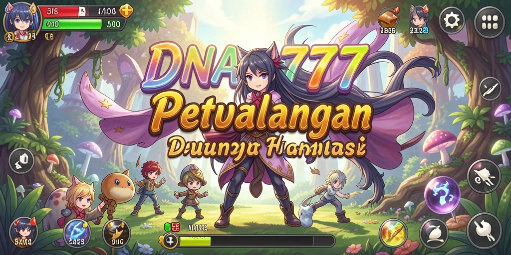 Tampilan gameplay <strong>DNA777</strong> yang menakjubkan dengan aksi karakter Anime.