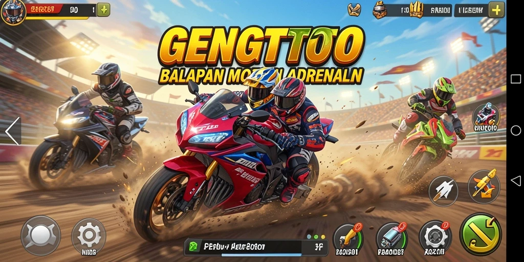 Tampilan mendebarkan dari balapan motor GENGTOTO di trek yang menantang.