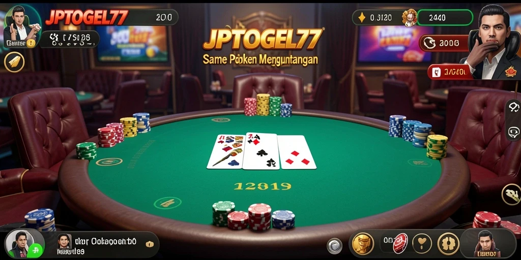 Tampilan screenshot JPTOGEL77 menampilkan aksi intens permainan poker.