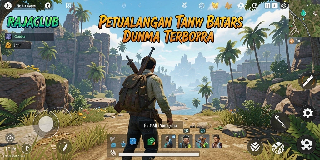 Screenshot gameplay RAJACLUB menampilkan petualangan di dunia terbuka.